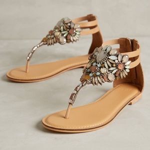 Anthropologie | Embellished Thong Sandal